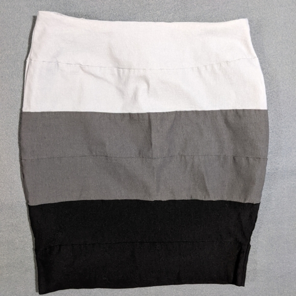 Color block‎ skirt Dots Sz 13-14 gray black